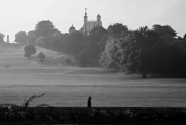 Greenwich Misty Morning Jog Picture Board by David French
