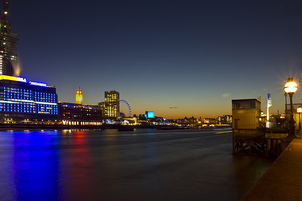 Night Oxo Tower skyline Picture Board by David French
