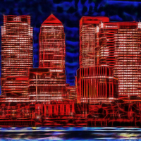 Buy canvas prints of Docklands skyscrapers by David French