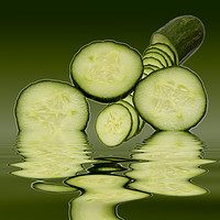 Buy canvas prints of Cool as a Cucumber Slices by David French