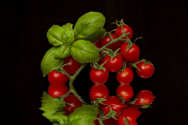 Cherry Tomatoes and Basil Picture Board by David French
