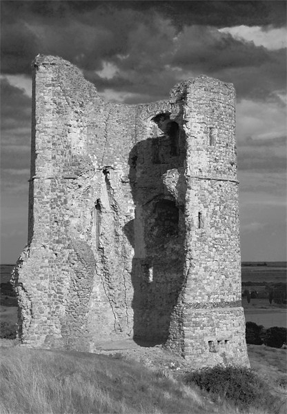Hadleigh Castle storm clouds BW Picture Board by David French
