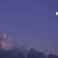 Buy canvas prints of Moonrise over east London by David French