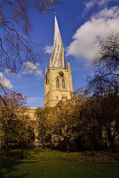 St Marys Parish Church crooked spire Chesterfield Picture Board by David French