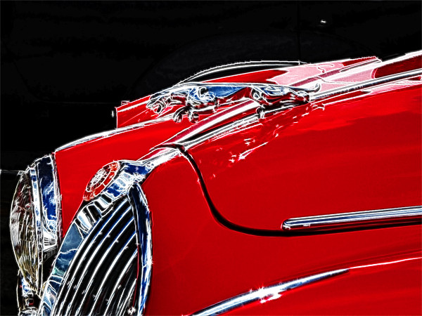 Classic Jaguar S type Fractals Picture Board by David French