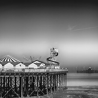 Buy canvas prints of Herne Bay old and new pier Kent  by David French