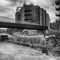 Buy canvas prints of Canal Boats River Lea by David French