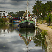 Buy canvas prints of Dutch Barge River Lea by David French