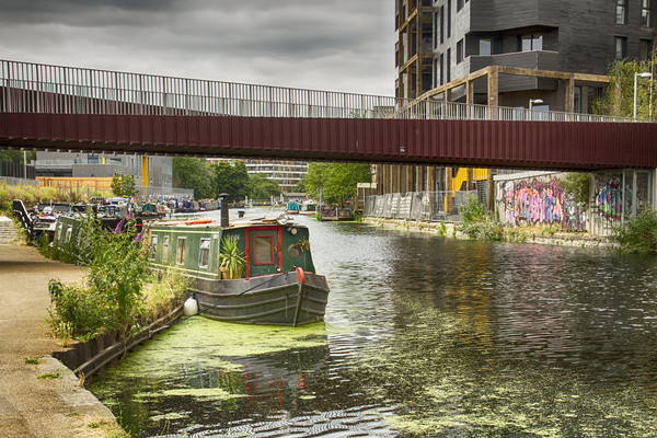 Canal Boats River Lea Picture Board by David French