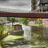 Buy canvas prints of Canal Boats River Lea by David French
