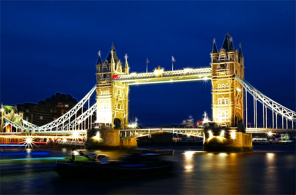 Tower Bridge Fractals Picture Board by David French