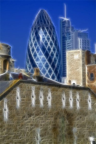 The Gherkin fractals Picture Board by David French