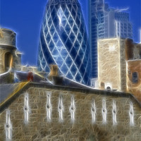 Buy canvas prints of The Gherkin fractals by David French