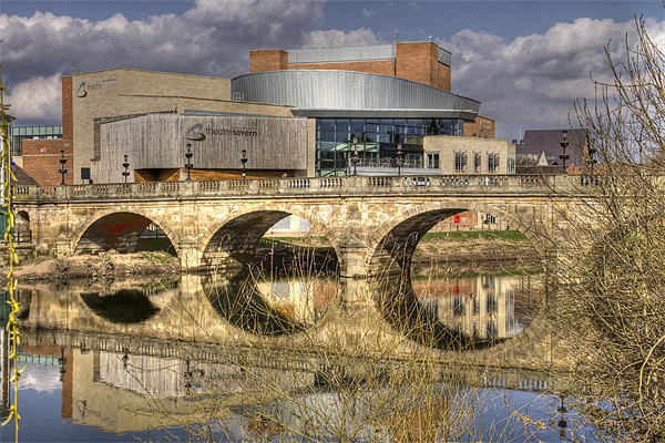 Welsh Bridge Shrewsbury Severn Theatre Picture Board by David French
