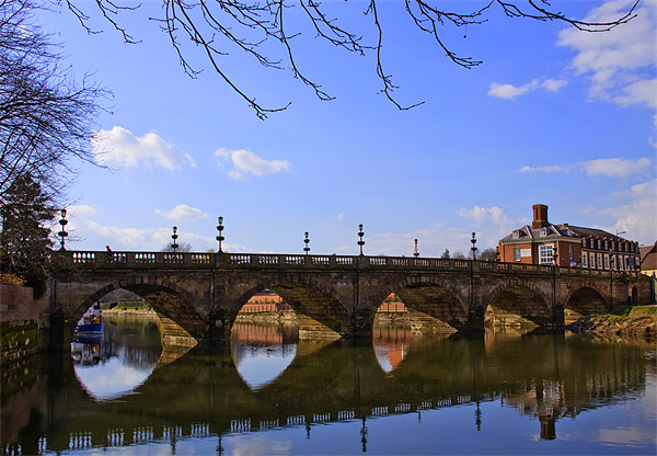 Welsh Bridge Shrewsbury over the river Severn Picture Board by David French