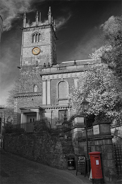St Julians Church and passage BW Picture Board by David French