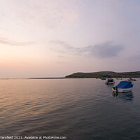 Buy canvas prints of Sunset and the Parrog Newport Pembrokeshire  by Julie Tattersfield
