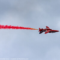 Buy canvas prints of Red Arrow mid roll by Julie Tattersfield