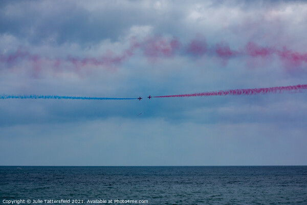Red Arrows ready for the cross over Picture Board by Julie Tattersfield