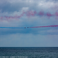 Buy canvas prints of Red Arrows ready for the cross over by Julie Tattersfield