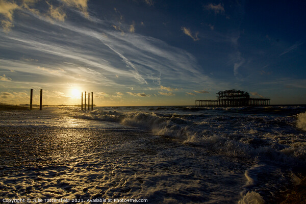 sunrise at Brighton Picture Board by Julie Tattersfield