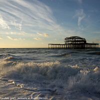 Buy canvas prints of The old pier Brighton by Julie Tattersfield