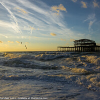 Buy canvas prints of sunrise at Brighton by Julie Tattersfield