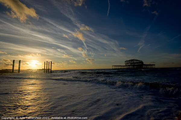Gentle sunrise at Brighton Picture Board by Julie Tattersfield