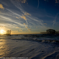 Buy canvas prints of Gentle sunrise at Brighton by Julie Tattersfield