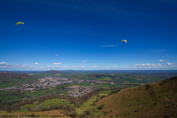 Stunning wales enjoyed by an hang glider Picture Board by Julie Tattersfield