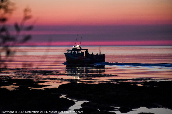 Trailer boat at sunset Picture Board by Julie Tattersfield