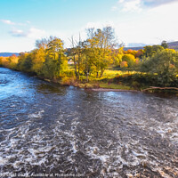 Buy canvas prints of River Usk from the bridge by Julie Tattersfield