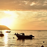Buy canvas prints of sunset at the Parrog, Newport, Pembrokeshire by Julie Tattersfield