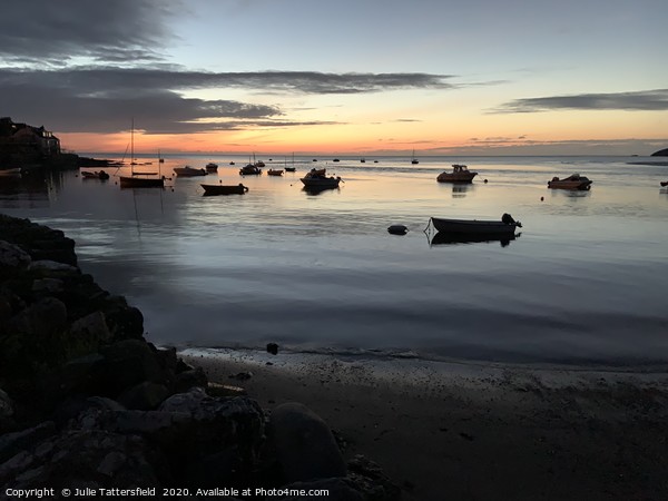 Sunset at The Parrog, Newport, Pembrokeshire Picture Board by Julie Tattersfield