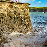 Buy canvas prints of High tide finding a way to escape! by Julie Tattersfield