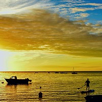 Buy canvas prints of Stunning sunset at the Parrog Newport Pembrokeshir by Julie Tattersfield