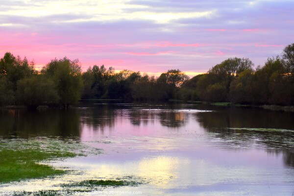 Oxfordshire sunset over the floods Picture Board by Julie Tattersfield