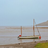 Buy canvas prints of Pembrokeshire sail boat in the haze by Julie Tattersfield