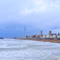 Buy canvas prints of Brighton beach view  by Julie Tattersfield