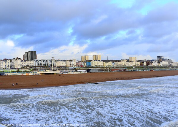 Brighton beach from the pier Picture Board by Julie Tattersfield