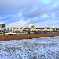 Buy canvas prints of Brighton beach from the pier by Julie Tattersfield