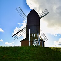 Buy canvas prints of Landscape of Brill windmill Oxfordshire dividing t by Julie Tattersfield