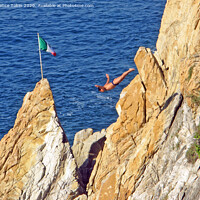 Buy canvas prints of Cliff Divers at Acapulco Mexico by Laurence Tobin