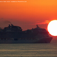 Buy canvas prints of Cruise Liner at Sunset, Malta. by Laurence Tobin