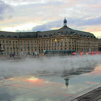 Buy canvas prints of Water Sculpture in Bordeaux France by Laurence Tobin
