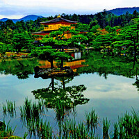 Buy canvas prints of Golden Pavilion Temple. Kyoto, Japan  by Laurence Tobin