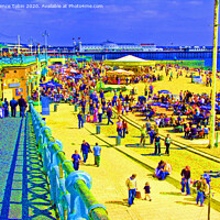 Buy canvas prints of Brighton Beach Imagined in Oils by Laurence Tobin