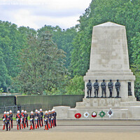Buy canvas prints of Royal Marines at the Guards Memorial, London by Laurence Tobin