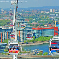 Buy canvas prints of Cable Cars over The Thames by Laurence Tobin