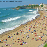 Buy canvas prints of Biarritz Beach, South of France by Laurence Tobin